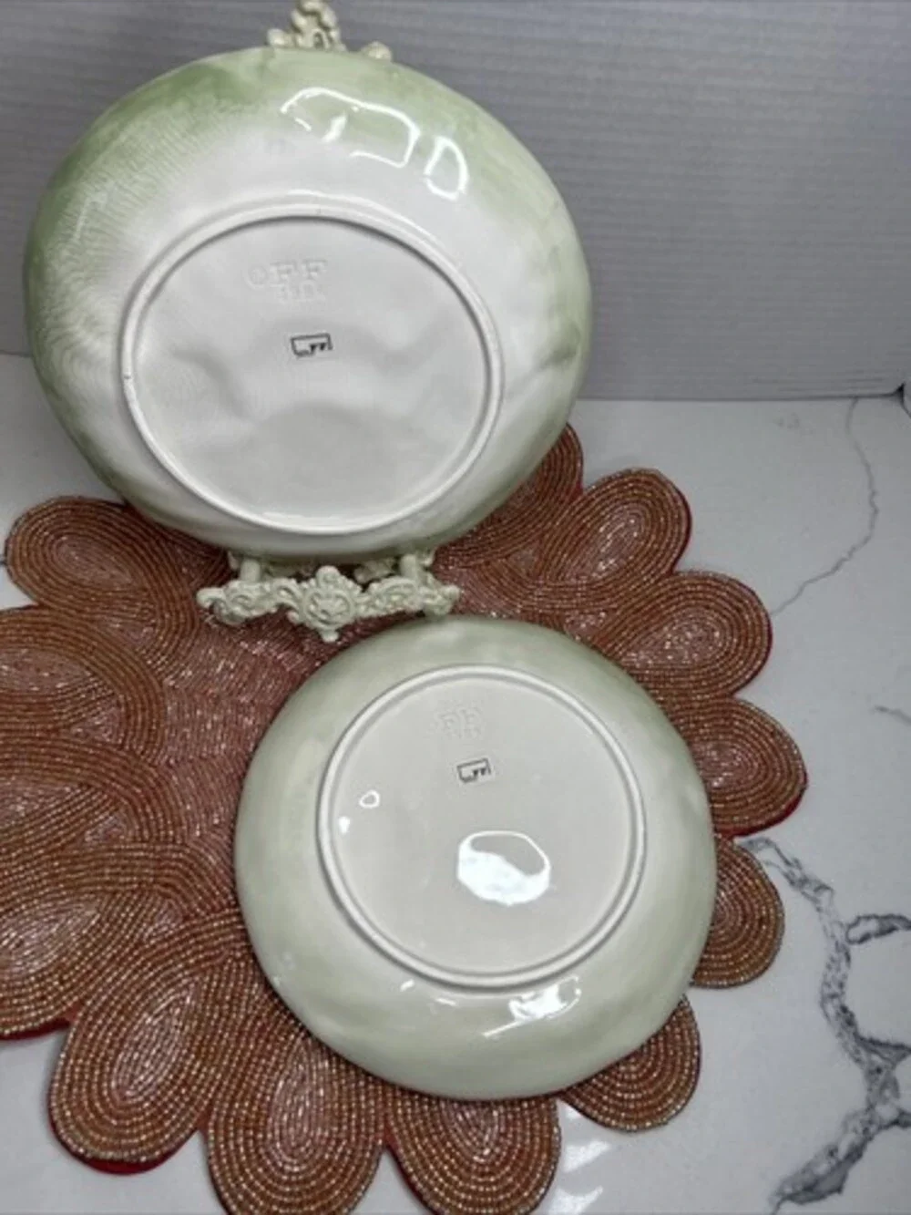 Fitz and Floyd China Vegetable Garden Pattern Canape Plate 7.5